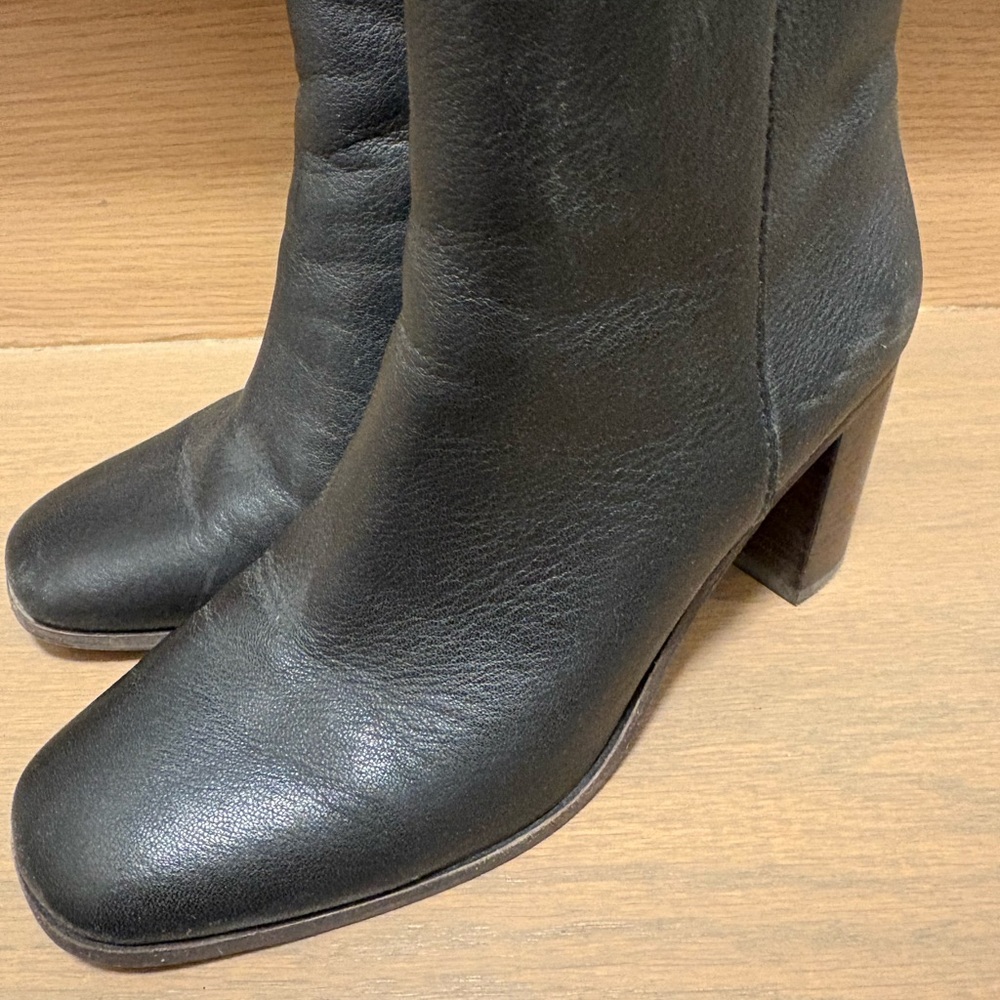 Madewell Black Heeled Leather Boots